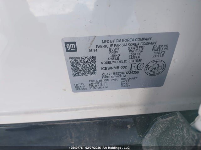Aukcja sprzedaży 2024 Buick Envista, vin: KL47LBE20RB224358, numer aukcji: 12540776
