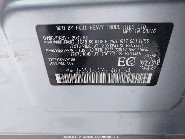 JF2SJEJCXHH463354 Subaru Forester 2.5i Limited/2.5i Touring