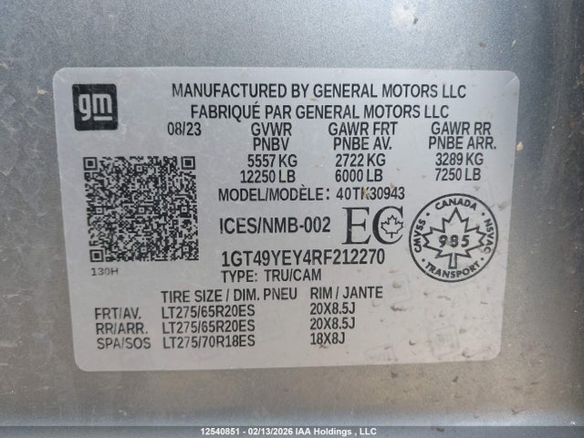 1GT49YEY4RF212270 GMC Sierra 3500hd Denali Ultimate