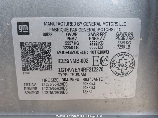 1GT49YEY4RF212270 GMC Sierra 3500hd Denali Ultimate