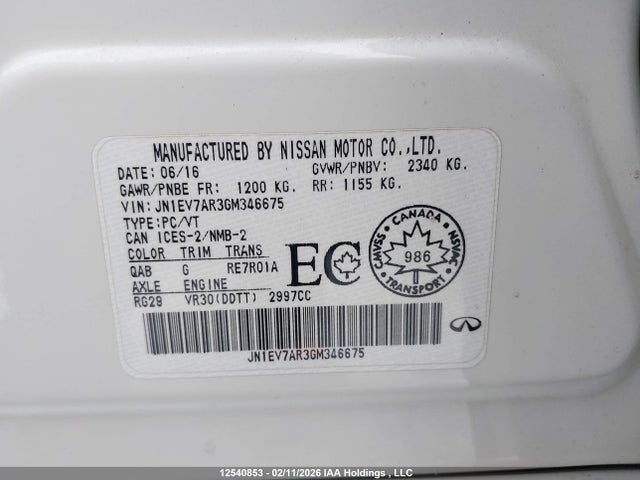 Продажа на аукционе авто 2016 Infiniti Q50 Premium/sport, vin: JN1EV7AR3GM346675, номер лота: 12540853