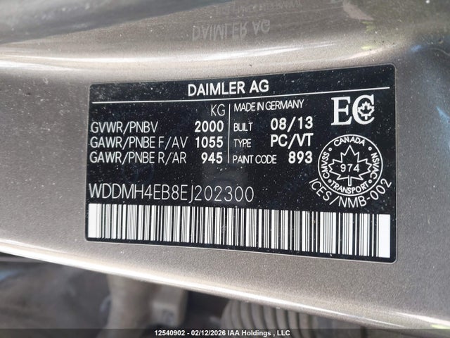 WDDMH4EB8EJ202300 Mercedes-Benz B 250 Sports Tourer