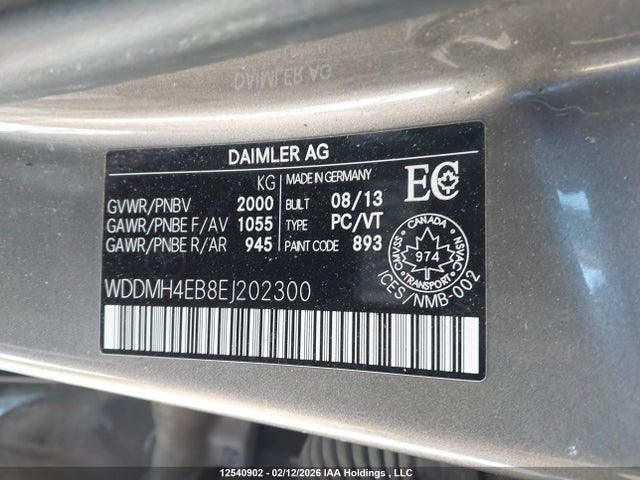 WDDMH4EB8EJ202300 Mercedes-Benz B 250 Sports Tourer