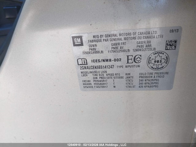 2GNALCEK6E6141247 Chevrolet Equinox 2lt