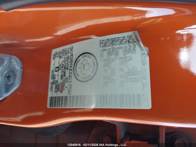 Продаж на аукціоні авто 2003 Nissan Xterra Se S/c, vin: 5N1MD28Y43C661752, номер лоту: 12540916