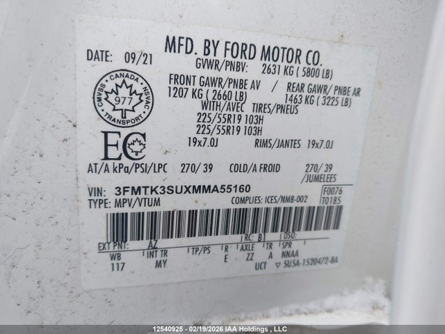 3FMTK3SUXMMA55160 Ford Mustang Mach-e Premium