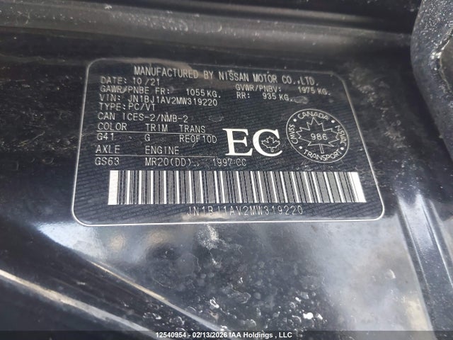 Aukcja sprzedaży 2021 Nissan Qashqai S, vin: JN1BJ1AV2MW319220, numer aukcji: 12540954