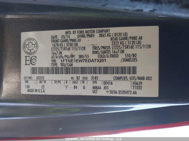 Ford E-150 Commercial 2014 1FTNE1EW7EDA73201 Image 9