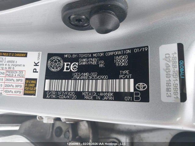 JTNK4RBE3K3042900 Toyota Corolla