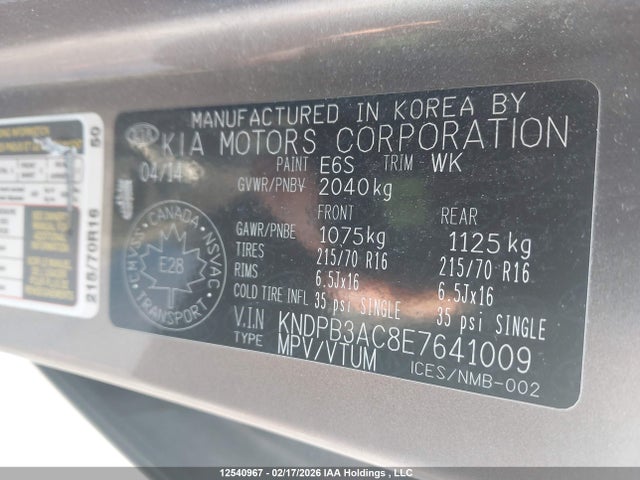 KIA Sportage Lx 2014 KNDPB3AC8E7641009 Image 9