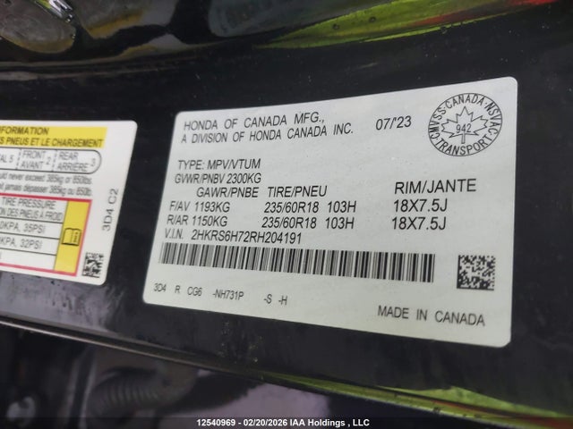 Aukcja sprzedaży 2024 Honda Cr-v Hybrid, vin: 2HKRS6H72RH204191, numer aukcji: 12540969