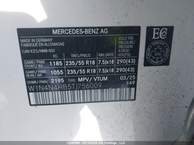W1N4N4HB5TJ756009 Mercedes-Benz Gla 250 4matic