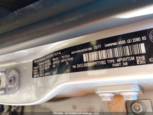 Jeep Renegade Limited 2017 ZACCJBDB8HPF71582 Image 9