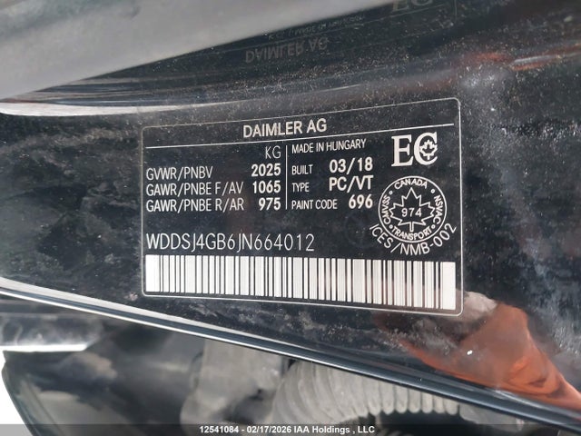WDDSJ4GB6JN664012 Mercedes-Benz CLA 250 4MATIC