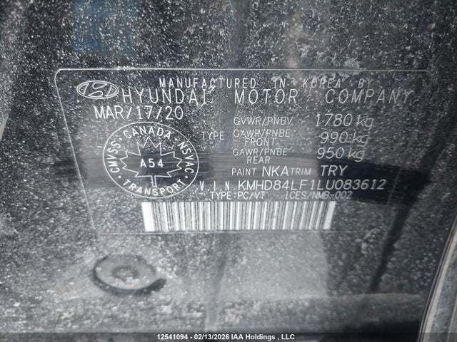 KMHD84LF7LU082612 Hyundai Elantra Preferred With Sun And Safety Package Auto Ivt