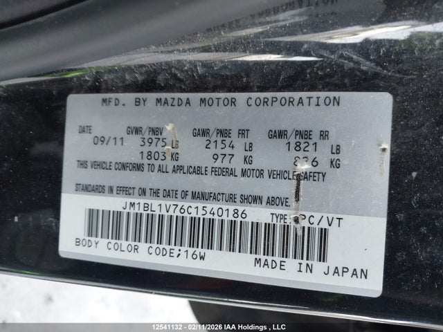 2012 Mazda 3 I მანქანა იყიდება აუქციონზე, vin: JM1BL1V76C1540186, აუქციონის ნომერი: 12541132