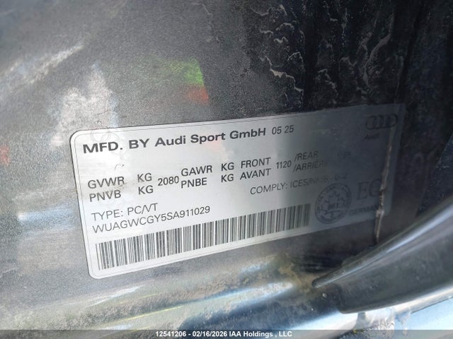 WUAGWCGY5SA911029 Audi Rs 3 2.5t