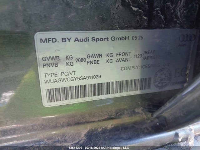 WUAGWCGY5SA911029 Audi Rs 3 2.5t
