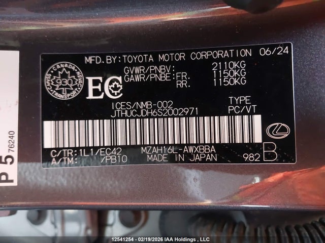 JTHUCJDH6S2002971 Lexus Ux 300h
