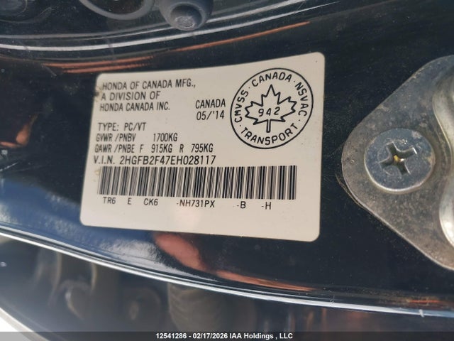 Honda Civic 2014 2HGFB2F47EH028117 Image 18