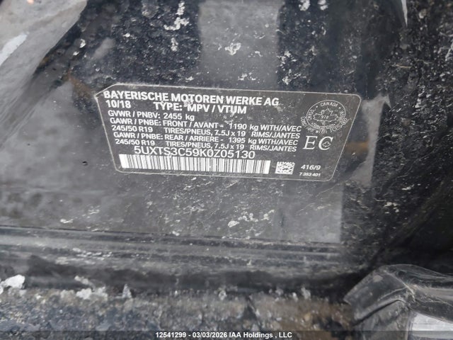 5UXTS3C59K0Z05130 BMW X3 M40i