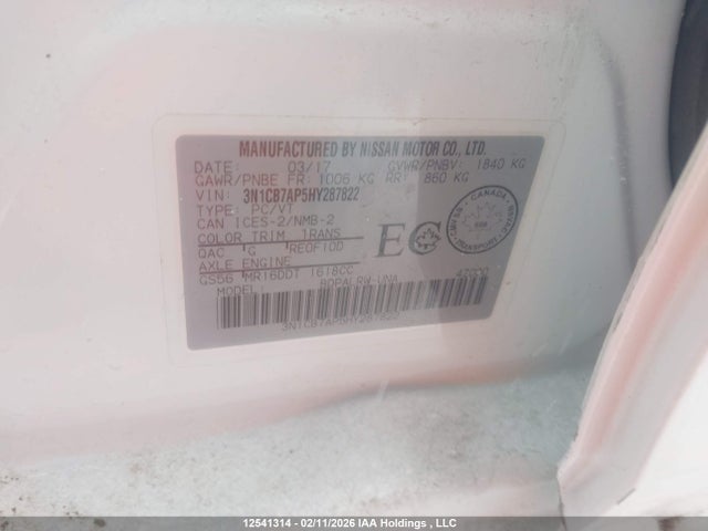 3N1CB7AP5HY287822 Nissan Sentra