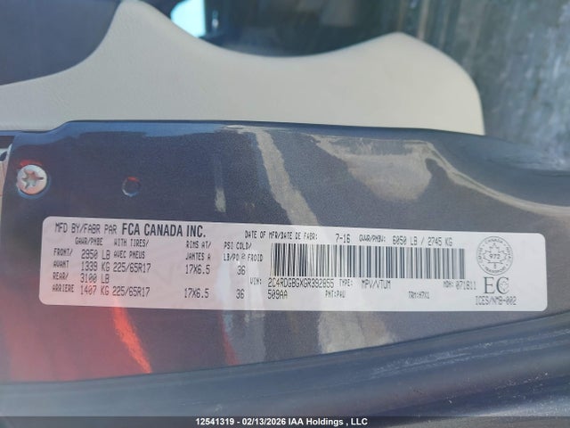 Dodge Grand Caravan Se/sxt 2016 2C4RDGBGXGR392855 Image 9