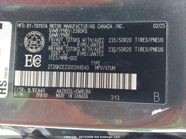 2T2GKCEZ3SC049540 Lexus Nx Nx 350h