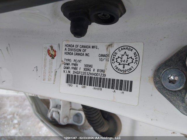 2HGFC2E52HH001239 Honda Civic