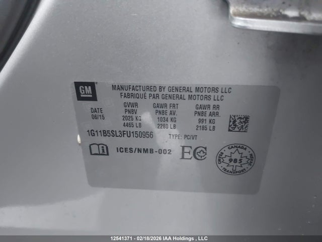 Chevrolet MALIBU LS 2015 1G11B5SL3FU150956 Image 9