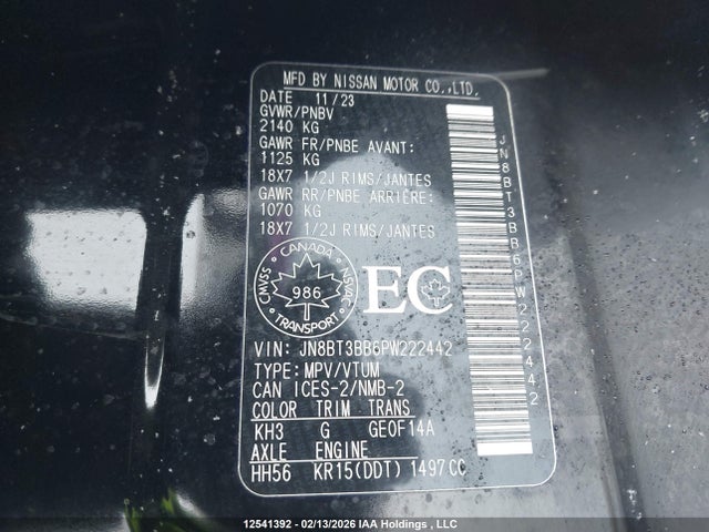 JN8BT3BB6PW222442 Nissan Rogue Sv Midnight Edition/sv Moonroof