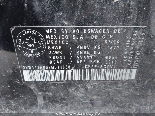 3VW117AU0FM011658 Volkswagen Golf