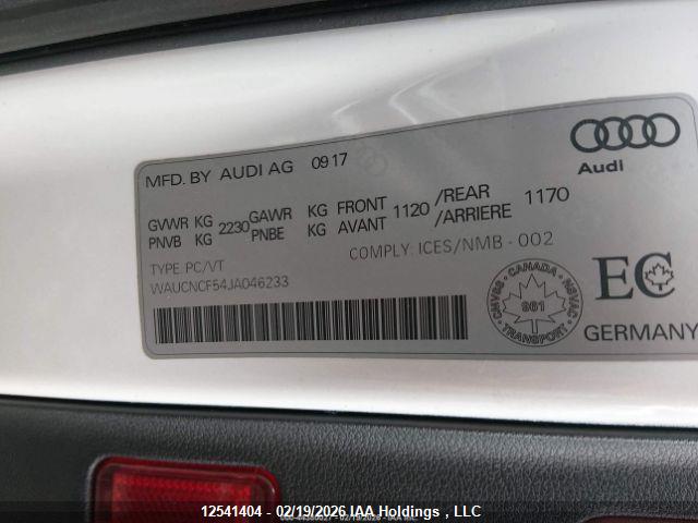 Aukcja sprzedaży 2018 Audi A5 Prestige, vin: WAUCNCF54JA046233, numer aukcji: 12541404