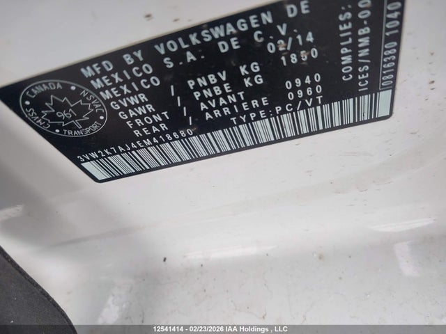 3VW2K7AJ4EM418680 Volkswagen Jetta 2.0l Trendline+