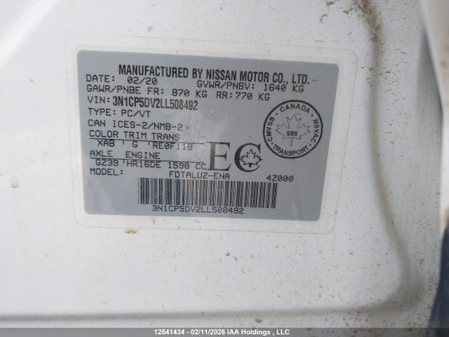 Продаж на аукціоні авто 2020 Nissan Kicks Sr, vin: 3N1CP5DV2LL508492, номер лоту: 12541434