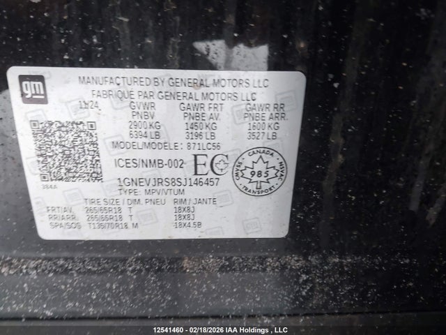 1GNEVJRS8SJ146457 Chevrolet Traverse Z71