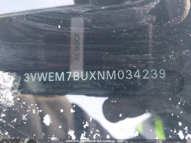 3VWEM7BUXNM034239 Volkswagen JETTA SE