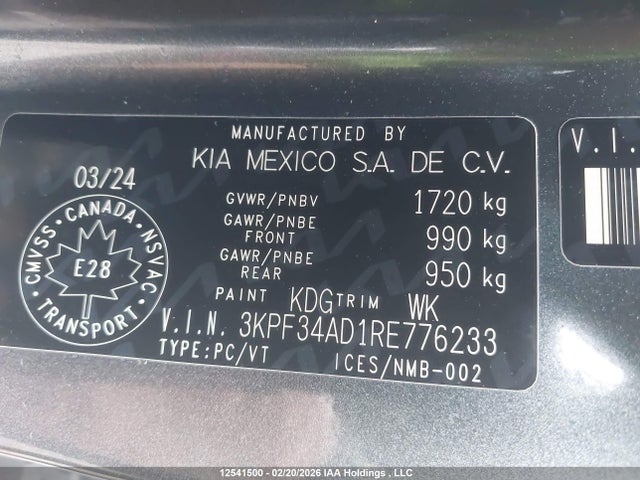 3KPF34AD1RE776233 KIA Forte Ex/ex+/ex Premium