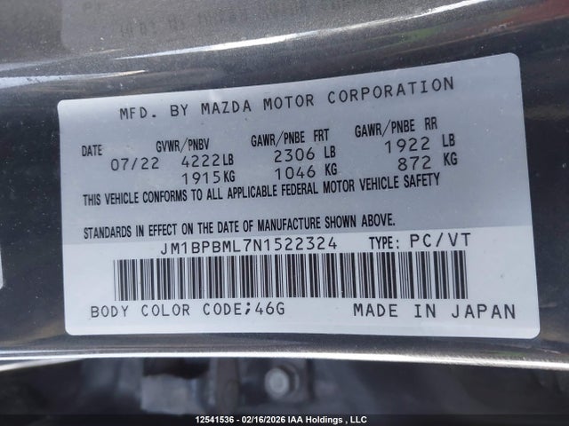 JM1BPBML7N1522324 Mazda 3 Premium