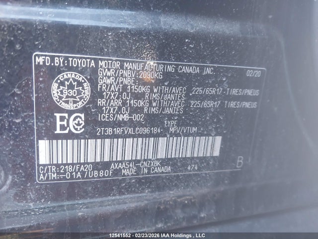 Toyota RAV4 LE 2020 2T3B1RFVXLC096184 Image 9