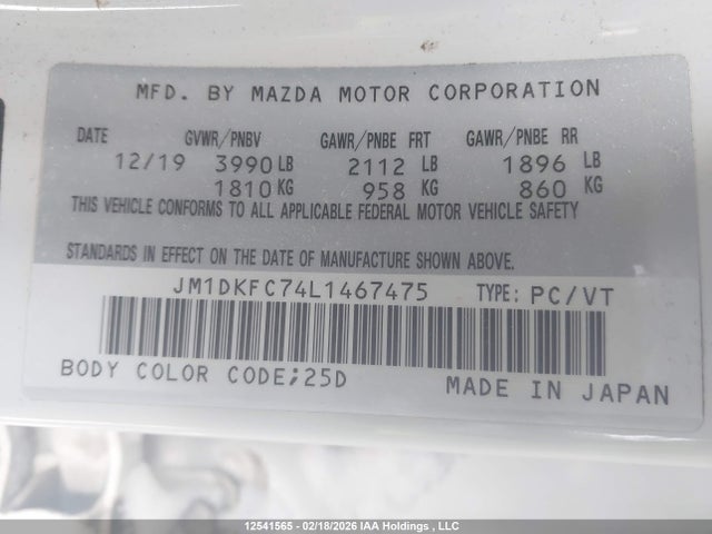 JM1DKFC74L1467475 Mazda Cx-3 Gs