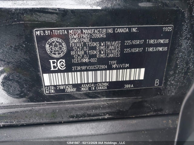 2T3R1RFV3SC572904 Toyota RAV4