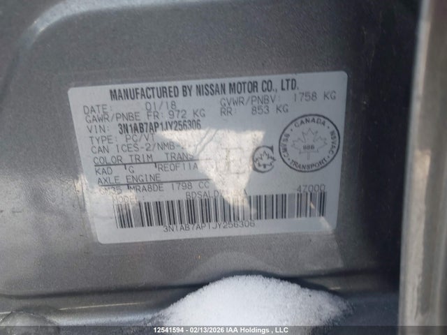 Nissan Sentra 2018 3N1AB7AP1JY256306 Image 9