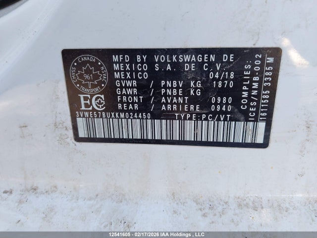 3VWE57BUXKM024450 Volkswagen Jetta