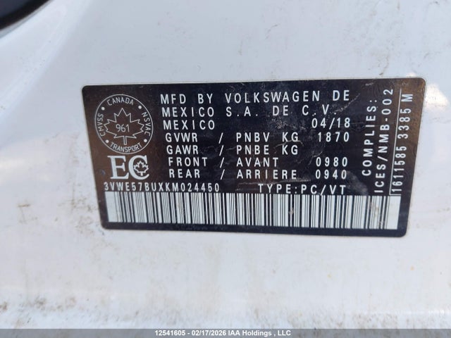 3VWE57BUXKM024450 Volkswagen Jetta