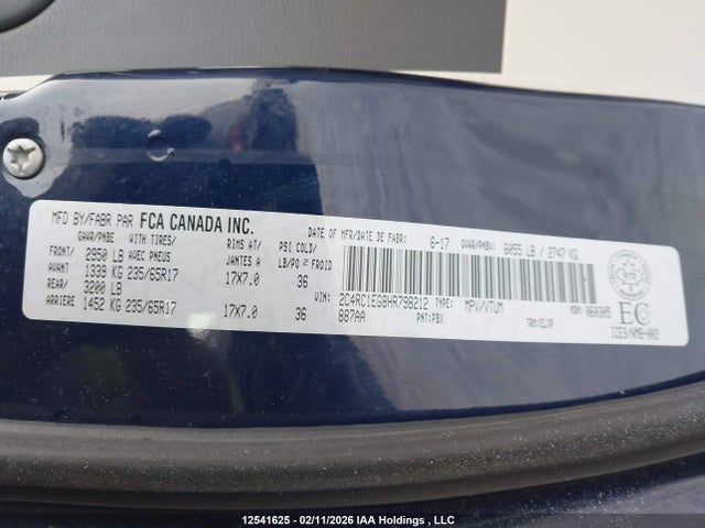 Aukcja sprzedaży 2017 Chrysler Pacifica Touring L Plus, vin: 2C4RC1EG8HR798212, numer aukcji: 12541625