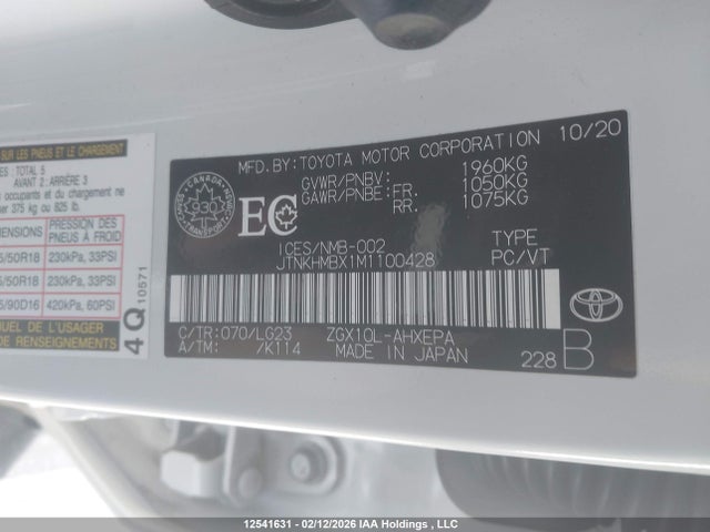 JTNKHMBX1M1100428 Toyota C-hr Limited