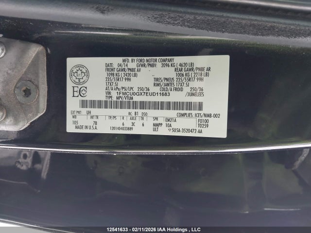 Продажа на аукционе авто 2014 Ford Escape Se, vin: 1FMCU0GX7EUD11683, номер лота: 12541633