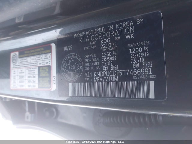 Aukcja sprzedaży 2026 Kia Sportage Lx, vin: KNDPUCDF5T7466991, numer aukcji: 12541635