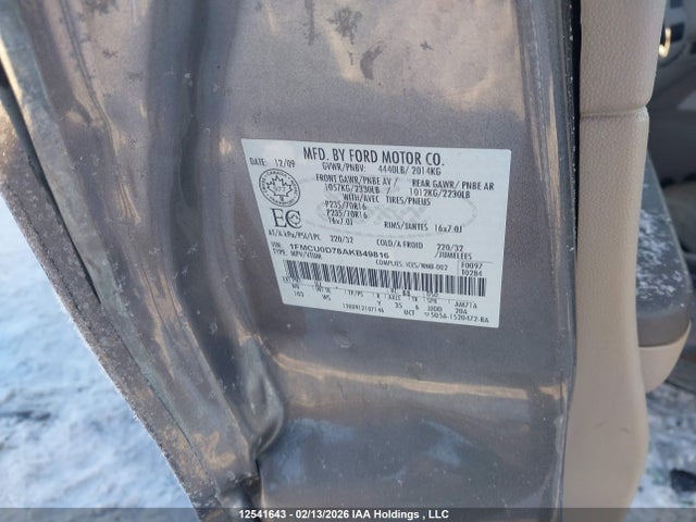 Aukcja sprzedaży 2010 Ford Escape Xlt, vin: 1FMCU0D78AKB49816, numer aukcji: 12541643